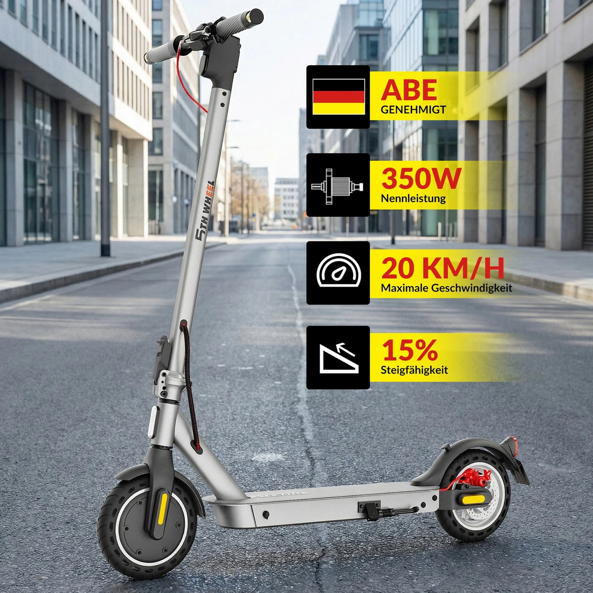 E-Scooter 350W 36V 7,5Ah 32km LCD Display LED Blinker Bluetooth App