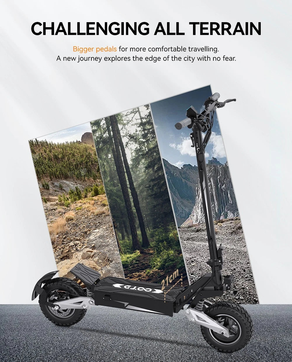 Monopattino Ripiegabile Elettrico 250W Ruote Fuoristrada11 Pollici 25 km/h 45 km