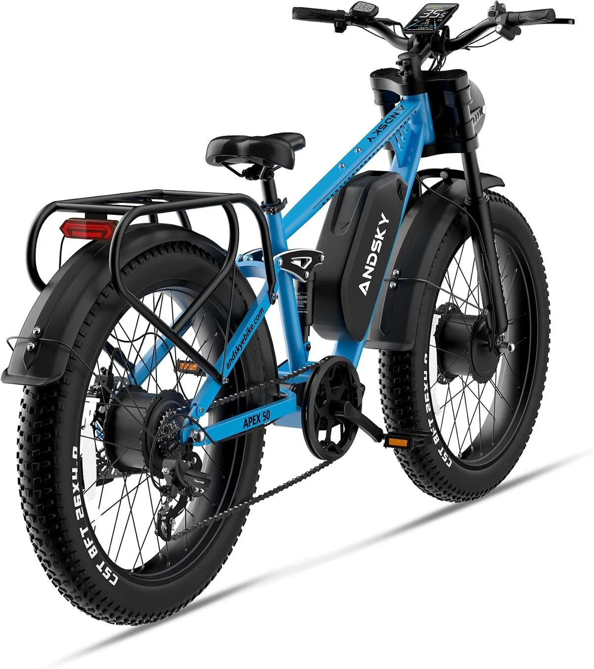 3000W Peak Dual Motor Ebike for Adults 26" Fat Tire Full Suspension 100Miles