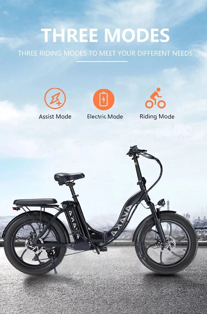Bici elettrica pieghevole per adulti 48V 18,2Ah 20" gomme larghe, bici da città