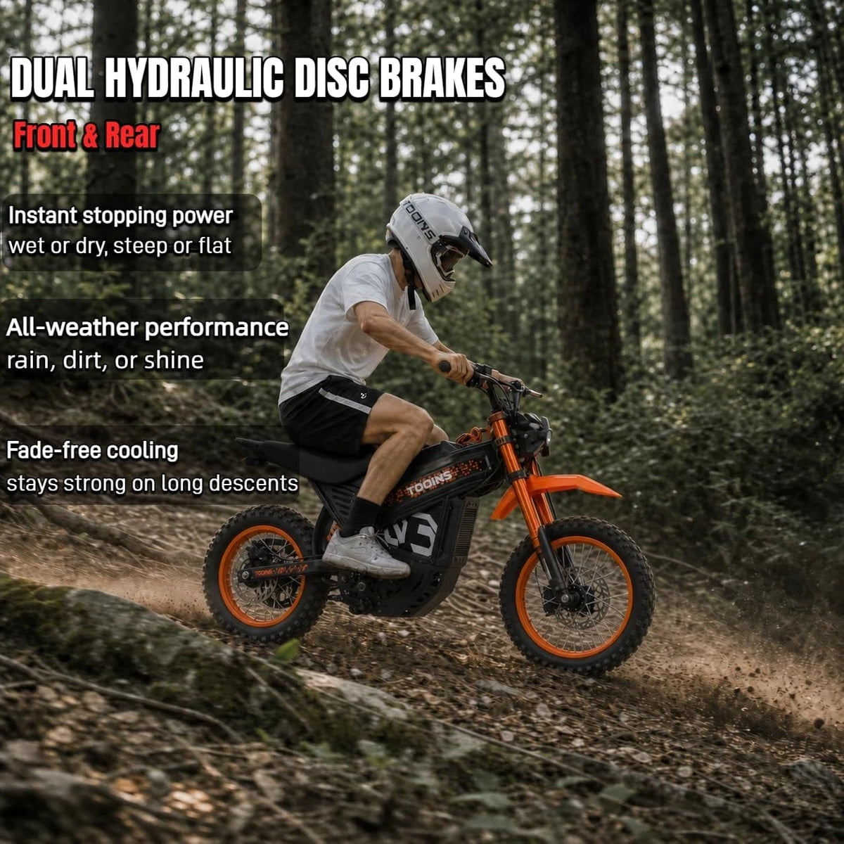 Electric Dirt Bike 3000W 45MPH,48V23Ah Battery,Hydrau<wbr/>lic Brake,Full Suspension