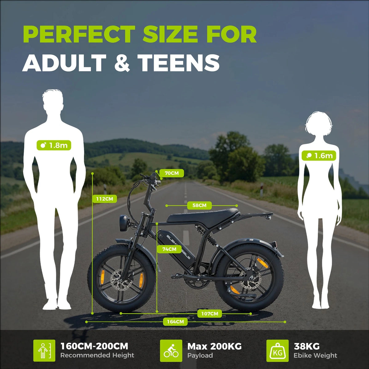 Bici Elettrica Fuoristrada 7 Velocità 25 Km/h Sospensione Completa 48v 720wh