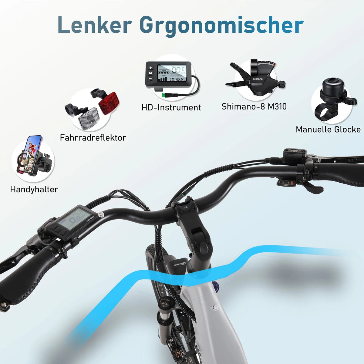 Bici Elettrica 26Pollici Telaio Passante 250W 816Wh 120km Shimano 8 Velocità