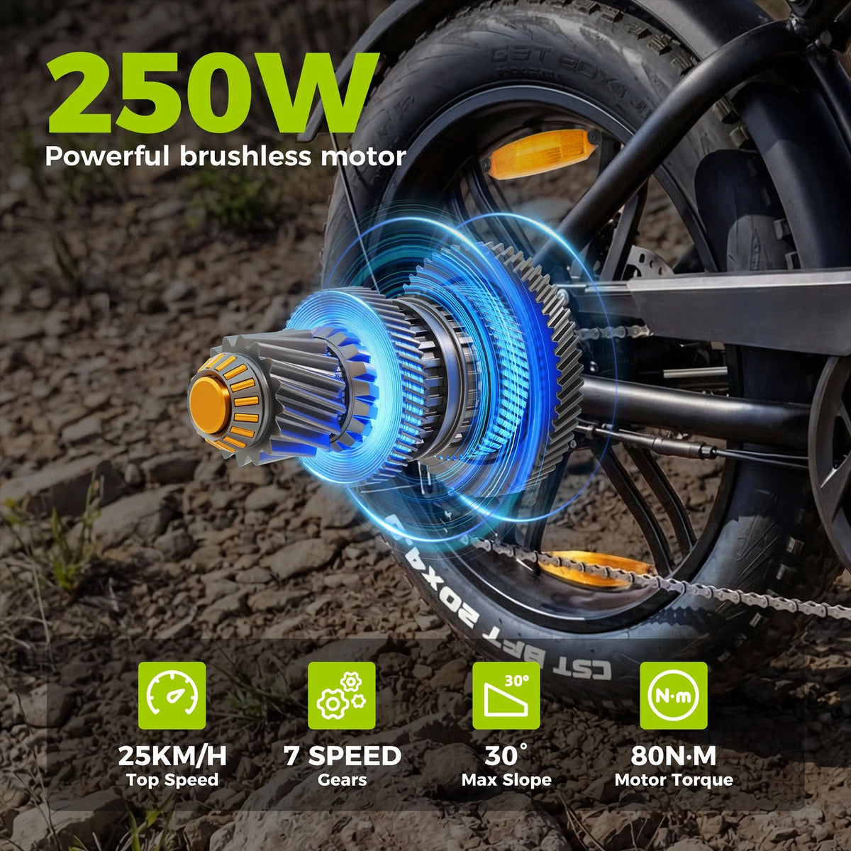 Bici Elettrica Fuoristrada 7 Velocità 25 Km/h Sospensione Completa 48v 720wh