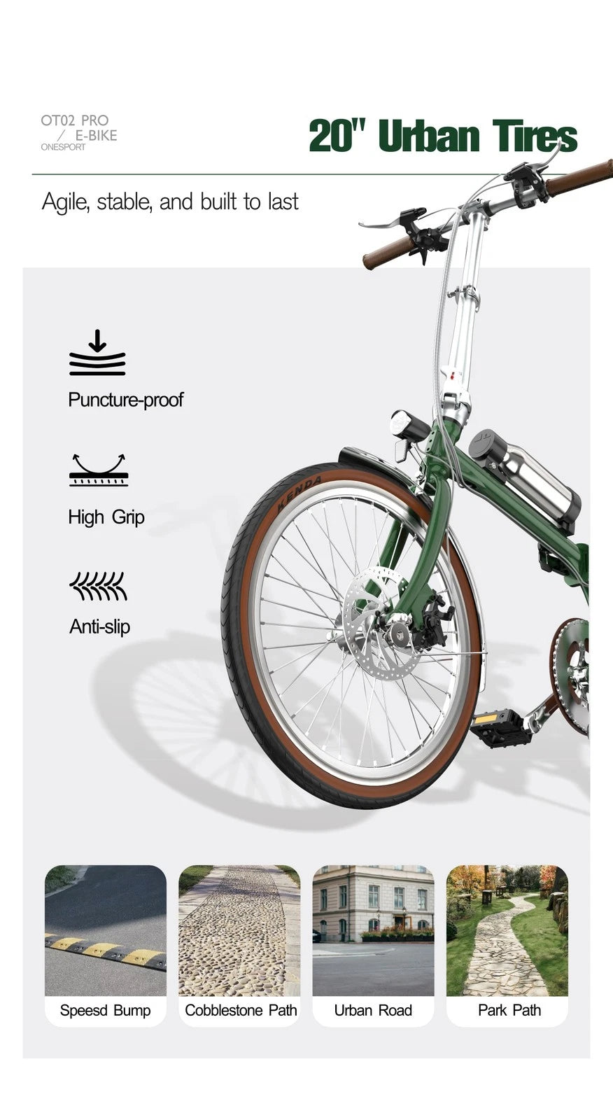 ONESPORT OT02 Pro Bicicletta Elettrica Pieghevole Leggera Acciaio Cromoly 250W