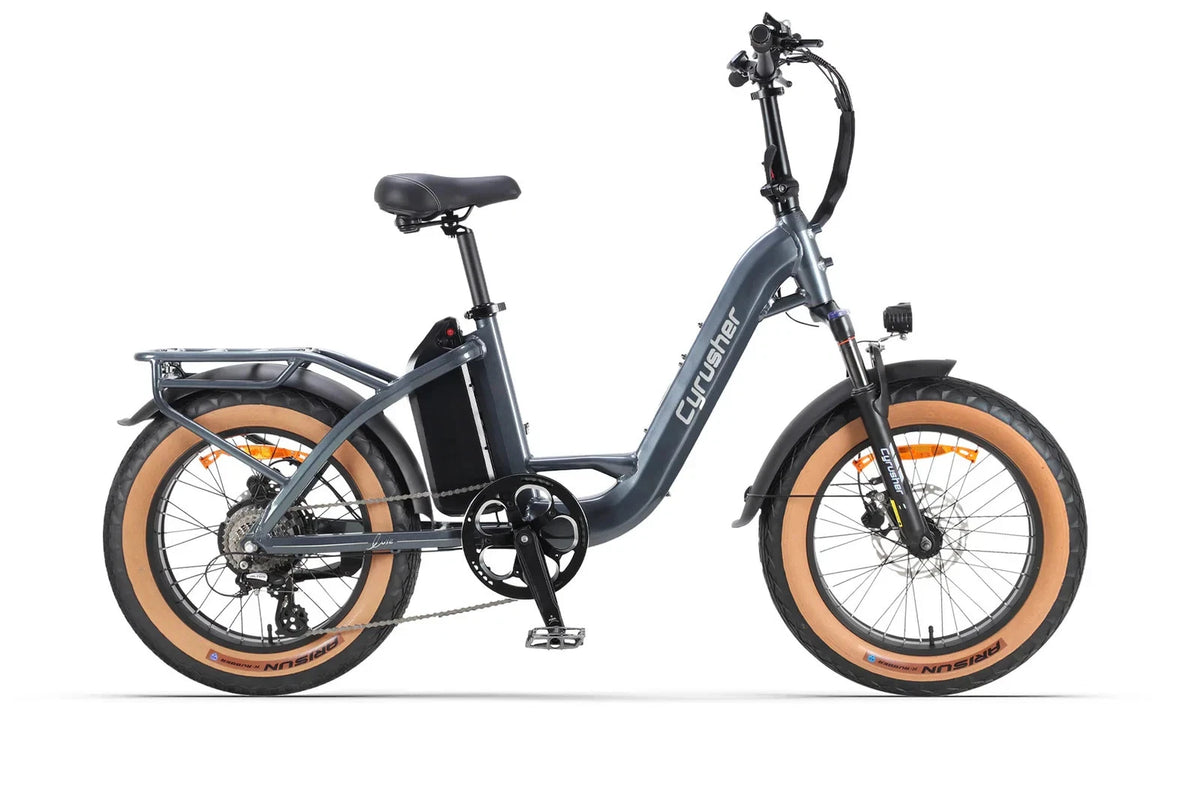 Bici Elettrica 48V 18Ah Luxe Telaio Passante Ruote Grasse 20" Per Città