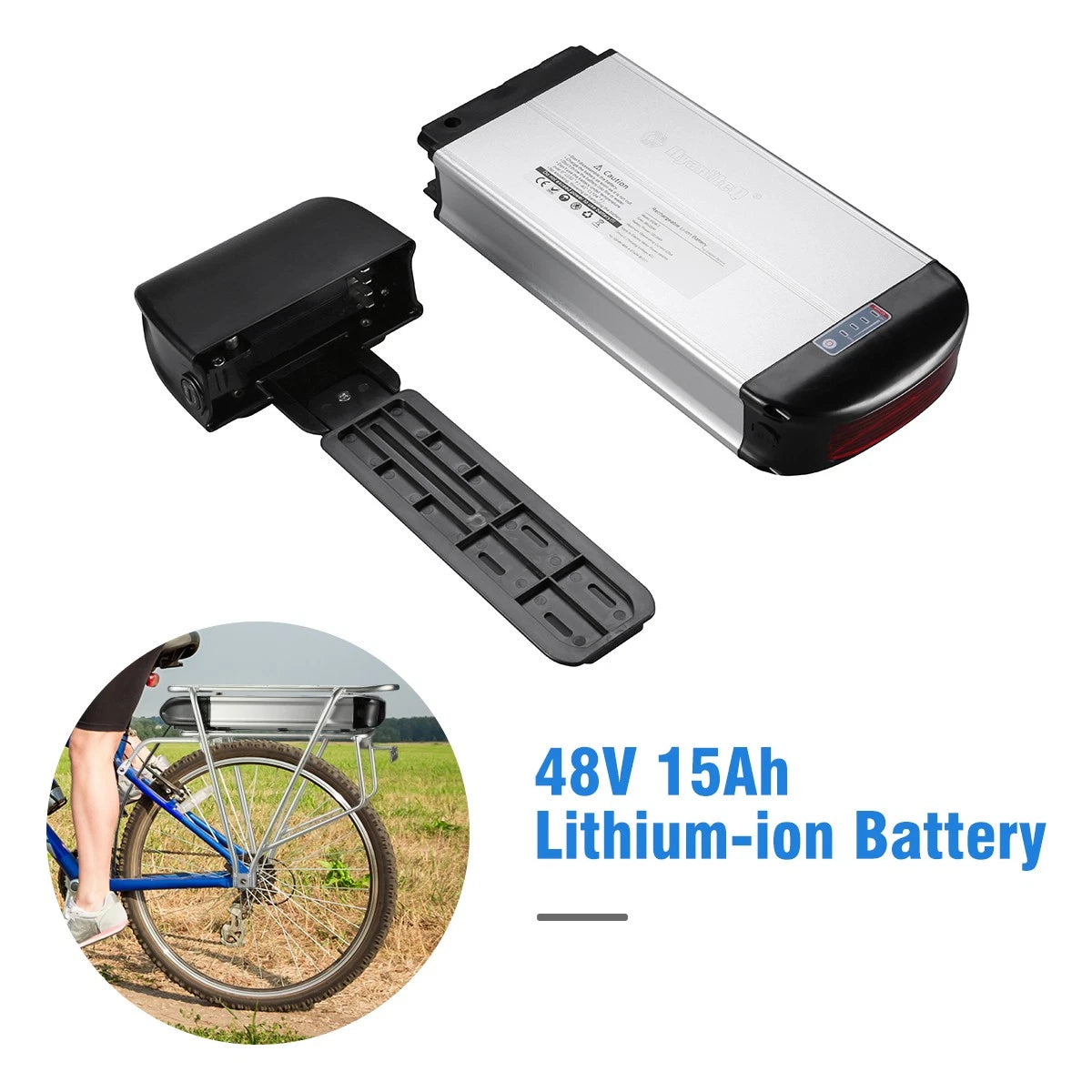 48V 15Ah 720Wh E Bike Lithium Battery 30A BMS Battery Pack Without Rear Rack