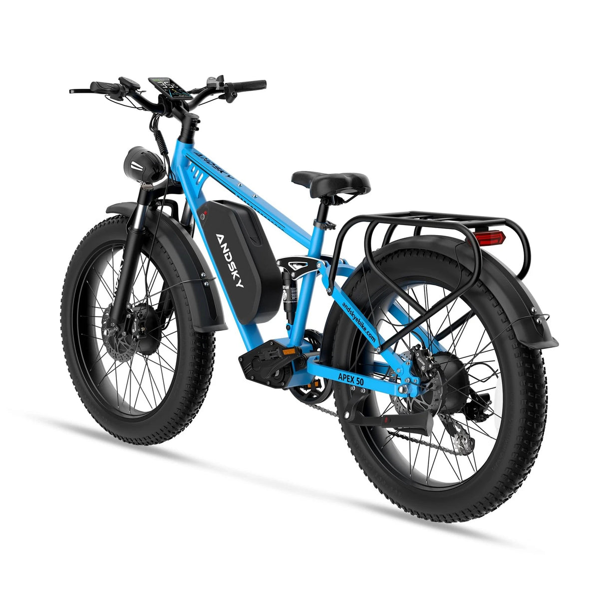 3000W Peak Dual Motor Ebike for Adults 26" Fat Tire Full Suspension 100Miles