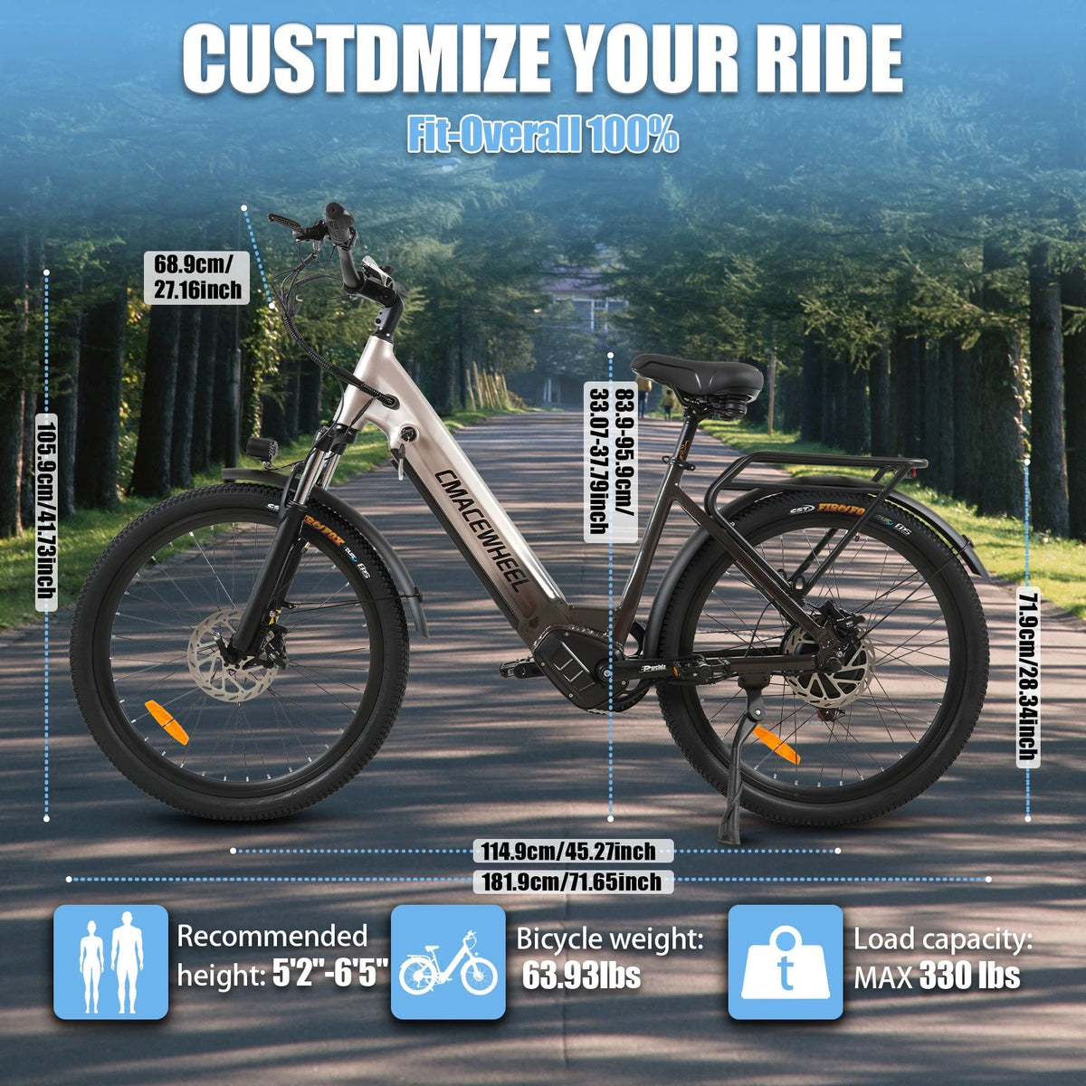 Bici Elettrica L26 Adulti 250W Batteria Rimovibile 840Wh 60km 26" 7 Velocità