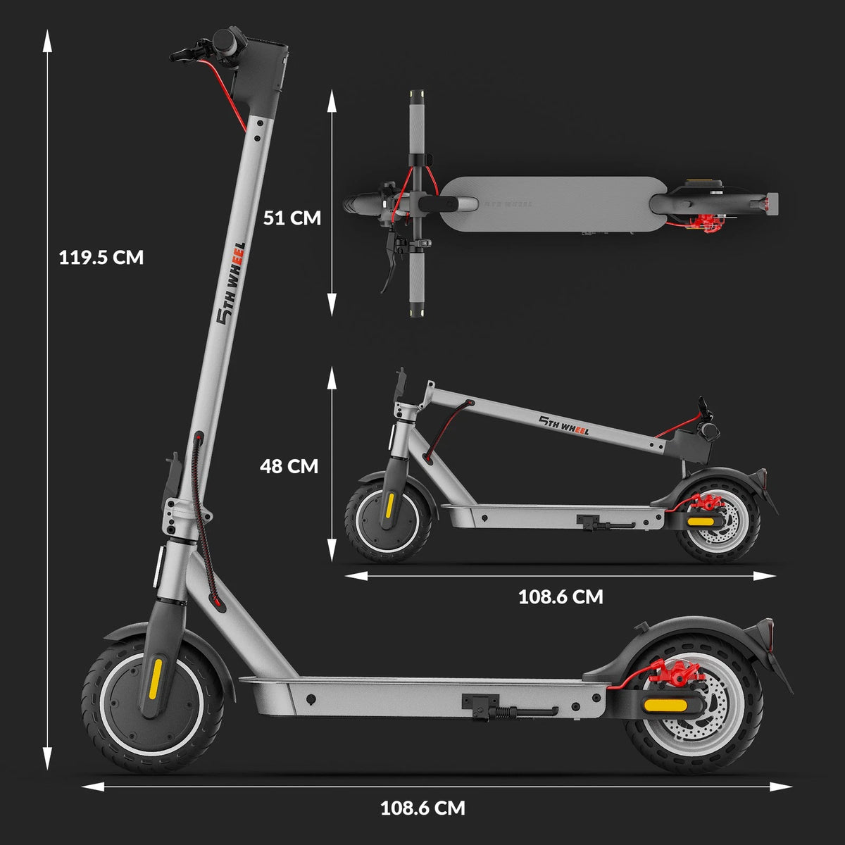 E-Scooter 350W 36V 7,5Ah 32km LCD Display LED Blinker Bluetooth App