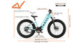 Cyrusher Aura Electric Mountain Bike All-Terrain 26Inch 750W 52V15Ah E-Bike MTB
