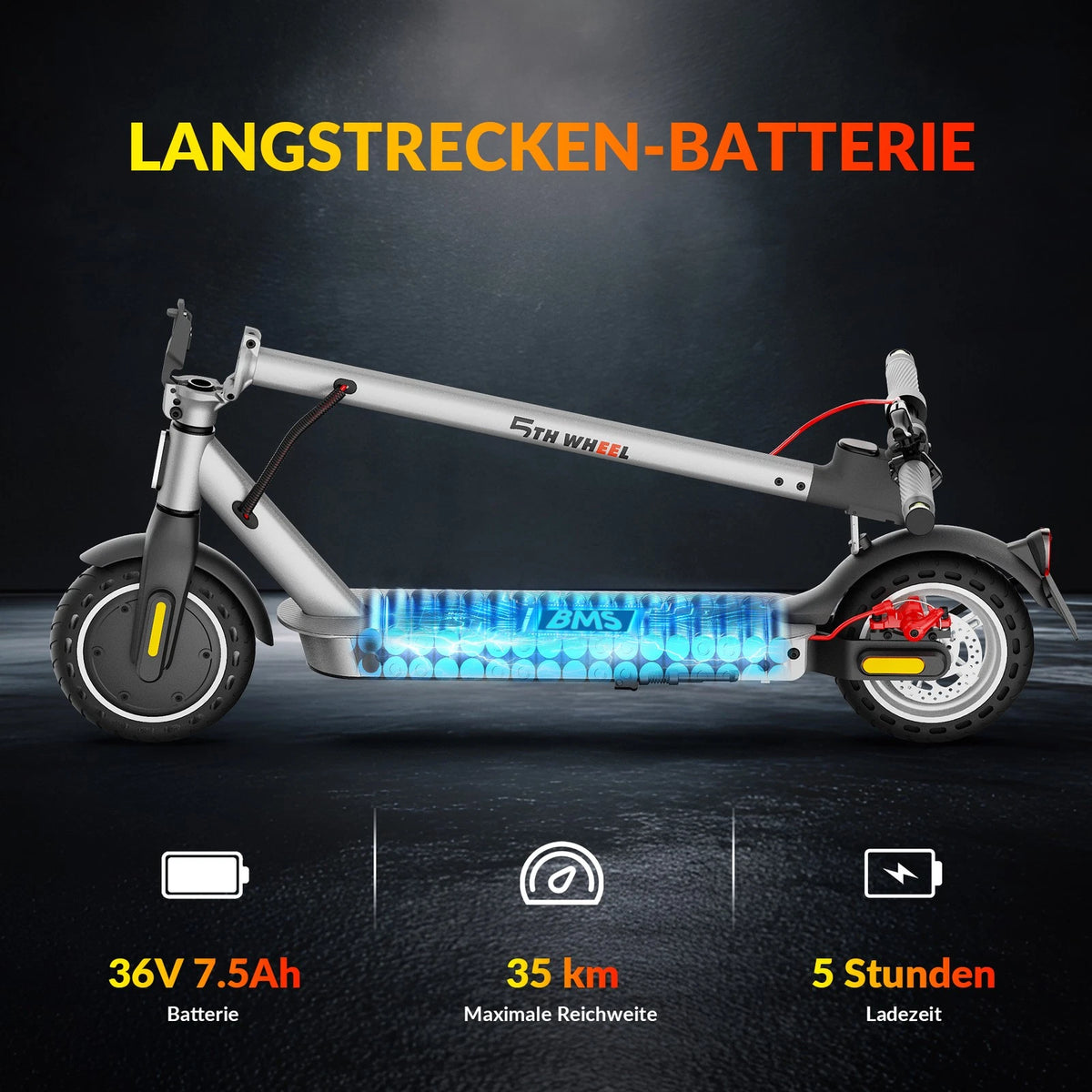 E-Scooter 350W 36V 7,5Ah 32km LCD Display LED Blinker Bluetooth App